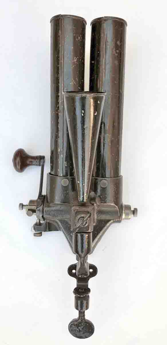 #4 Universal Powder Measure. Rear view showing the third powder hopper.